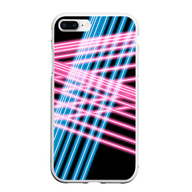 Чехол для iPhone 7Plus/8 Plus матовый с принтом Неон , Силикон | Область печати: задняя сторона чехла, без боковых панелей | линии | полосы | светящиеся | флуоресцентный | флюр | флюровый