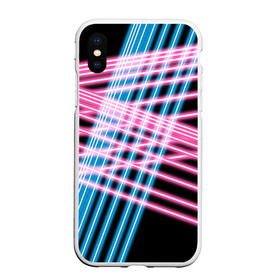 Чехол для iPhone XS Max матовый с принтом Неон , Силикон | Область печати: задняя сторона чехла, без боковых панелей | линии | полосы | светящиеся | флуоресцентный | флюр | флюровый