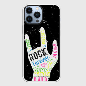 Чехол для iPhone 13 Pro Max с принтом Рок форева ,  |  | rock | навсегда | светящиеся | флуоресцентный | флюр | флюровый