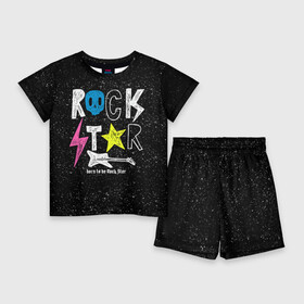 Детский костюм с шортами 3D с принтом Рождён быть рок звездой ,  |  | музыка | рок | светящиеся | светящиеся краски | флуоресцентные краски | флюоресценция | флюр | флюро краска | флюро краски | флюро покрытие | флюро принты | флюро рисунки | флюровые краски