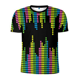 Мужская футболка 3D спортивная с принтом Эквалайзер , 100% полиэстер с улучшенными характеристиками | приталенный силуэт, круглая горловина, широкие плечи, сужается к линии бедра | equalizer | светящиеся | флуоресцентный | флюр | флюровый