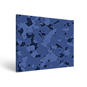 Холст прямоугольный с принтом Камуфляж ночь! , 100% ПВХ |  | Тематика изображения на принте: армейский | синий | темный