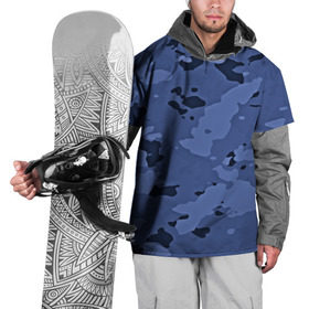 Накидка на куртку 3D с принтом Камуфляж ночь! , 100% полиэстер |  | армейский | синий | темный