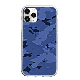 Чехол для iPhone 11 Pro матовый с принтом Камуфляж ночь! , Силикон |  | армейский | синий | темный