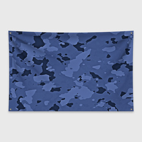 Флаг-баннер с принтом Камуфляж ночь! , 100% полиэстер | размер 67 х 109 см, плотность ткани — 95 г/м2; по краям флага есть четыре люверса для крепления | армейский | синий | темный
