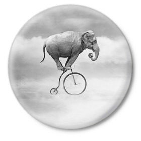 Значок с принтом Hipster Bike ,  металл | круглая форма, металлическая застежка в виде булавки | elephant | hipster | индия | йога | слон | хипстер