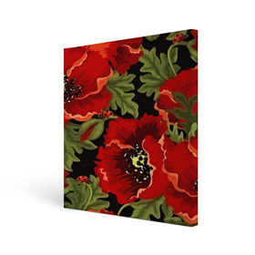 Холст квадратный с принтом Цветение мака , 100% ПВХ |  | Тематика изображения на принте: flower | красные | полевой цветок | природа | розы | текстуры | цветочки | цветы