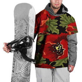 Накидка на куртку 3D с принтом Цветение мака , 100% полиэстер |  | flower | красные | полевой цветок | природа | розы | текстуры | цветочки | цветы