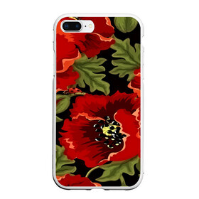 Чехол для iPhone 7Plus/8 Plus матовый с принтом Цветение мака , Силикон | Область печати: задняя сторона чехла, без боковых панелей | flower | красные | полевой цветок | природа | розы | текстуры | цветочки | цветы