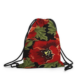 Рюкзак-мешок 3D с принтом Цветение мака , 100% полиэстер | плотность ткани — 200 г/м2, размер — 35 х 45 см; лямки — толстые шнурки, застежка на шнуровке, без карманов и подкладки | flower | красные | полевой цветок | природа | розы | текстуры | цветочки | цветы