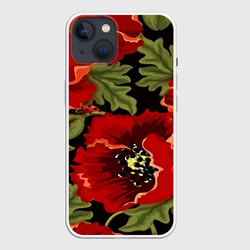 Чехол для iPhone 13 с принтом Цветение мака ,  |  | flower | красные | полевой цветок | природа | розы | текстуры | цветочки | цветы