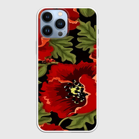 Чехол для iPhone 13 Pro Max с принтом Цветение мака ,  |  | Тематика изображения на принте: flower | красные | полевой цветок | природа | розы | текстуры | цветочки | цветы