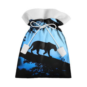Подарочный 3D мешок с принтом Чёрная пантера , 100% полиэстер | Размер: 29*39 см | Тематика изображения на принте: африка | вечер | дерево | дикая кошка | закат | леопард | сафари | ягуар