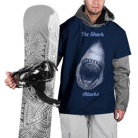 Накидка на куртку 3D с принтом the shark attacks , 100% полиэстер |  | Тематика изображения на принте: shark | акула | глубина | зубы | море | океан | пасть | укус | хищник