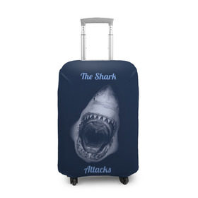 Чехол для чемодана 3D с принтом the shark attacks , 86% полиэфир, 14% спандекс | двустороннее нанесение принта, прорези для ручек и колес | shark | акула | глубина | зубы | море | океан | пасть | укус | хищник