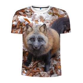 Мужская футболка 3D спортивная с принтом Черный лис , 100% полиэстер с улучшенными характеристиками | приталенный силуэт, круглая горловина, широкие плечи, сужается к линии бедра | fox | животное | зверь | красивая | лес | лис | лиса | лисенок | лисица | лисичка | мех | патрикеевна | песец | плутовка | прикольная | природа | рыжая | рыжий цвет | сказка | хвост | хитрая | хищник