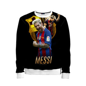 Детский свитшот 3D с принтом Messi , 100% полиэстер | свободная посадка, прямой крой, мягкая тканевая резинка на рукавах и понизу свитшота | barcelona | lionel  messi | messi | барса | барселона | лионель месси | футбол | футбольный  клуб барселона