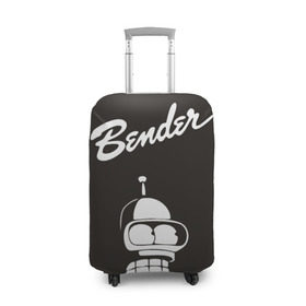 Чехол для чемодана 3D с принтом Бендер , 86% полиэфир, 14% спандекс | двустороннее нанесение принта, прорези для ручек и колес | bender | futurama | бендер | футурама