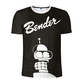 Мужская футболка 3D спортивная с принтом Бендер , 100% полиэстер с улучшенными характеристиками | приталенный силуэт, круглая горловина, широкие плечи, сужается к линии бедра | bender | futurama | бендер | футурама