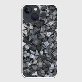 Чехол для iPhone 13 mini с принтом Шахматный камуфляж ,  |  | Тематика изображения на принте: игры | конь | королева | король | ладья пешка | милитари | настолки | настольные | слон | ферзь | фигуры | шахматы