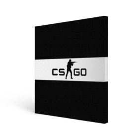 Холст квадратный с принтом CS GO черно-белый , 100% ПВХ |  | Тематика изображения на принте: cs go | контер страйк | контра