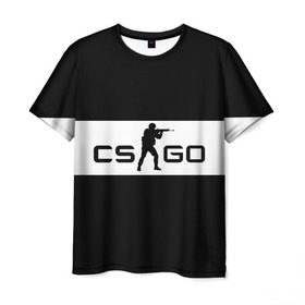 Мужская футболка 3D с принтом CS GO черно-белый , 100% полиэфир | прямой крой, круглый вырез горловины, длина до линии бедер | cs go | контер страйк | контра