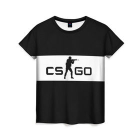 Женская футболка 3D с принтом CS GO черно-белый , 100% полиэфир ( синтетическое хлопкоподобное полотно) | прямой крой, круглый вырез горловины, длина до линии бедер | cs go | контер страйк | контра
