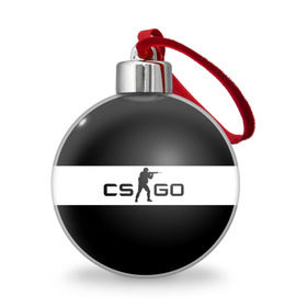 Ёлочный шар с принтом CS GO черно-белый , Пластик | Диаметр: 77 мм | cs go | контер страйк | контра