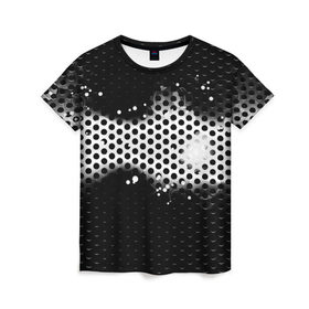 Женская футболка 3D с принтом Серая сетка , 100% полиэфир ( синтетическое хлопкоподобное полотно) | прямой крой, круглый вырез горловины, длина до линии бедер | 