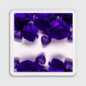 Магнит 55*55 с принтом Фиолетовые розы , Пластик | Размер: 65*65 мм; Размер печати: 55*55 мм | flower | весна | красивые цветы | лето | природа | цветок | цветочки | цветы