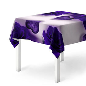 Скатерть 3D с принтом Фиолетовые розы , 100% полиэстер (ткань не мнется и не растягивается) | Размер: 150*150 см | flower | весна | красивые цветы | лето | природа | цветок | цветочки | цветы