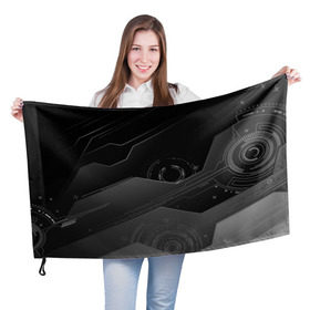 Флаг 3D с принтом Tehnology future , 100% полиэстер | плотность ткани — 95 г/м2, размер — 67 х 109 см. Принт наносится с одной стороны | hi tech | technolog | technology | компьютер | микросхема