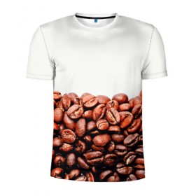 Мужская футболка 3D спортивная с принтом coffee , 100% полиэстер с улучшенными характеристиками | приталенный силуэт, круглая горловина, широкие плечи, сужается к линии бедра | 3d | beans | coffee | еда | зерна | кофе | напиток | природа | текстуры