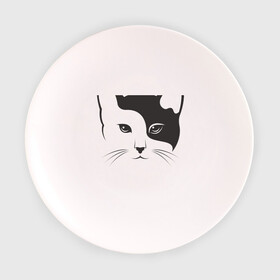 Тарелка 3D с принтом Кисонька , фарфор | диаметр - 210 мм
диаметр для нанесения принта - 120 мм | Тематика изображения на принте: абстракция | белое | инь ян | инь янь | киса | кисонька | котик | кошак | кошка | чёрно белая | черное