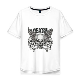 Мужская футболка хлопок Oversize с принтом Death rider , 100% хлопок | свободный крой, круглый ворот, “спинка” длиннее передней части | Тематика изображения на принте: biker | death | death rider | moto | rider | байк | байкер | мото | мотоцикл | мотоциклист | рокер | свобода | череп | черепа