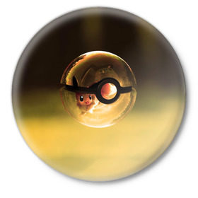 Значок с принтом Покебол ,  металл | круглая форма, металлическая застежка в виде булавки | pikachu | pokemon | пикачу | покемон | сквиртл