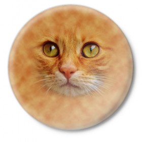 Значок с принтом Котик ,  металл | круглая форма, металлическая застежка в виде булавки | животные | кот | котенок | котик | кошка