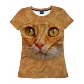 Женская футболка 3D с принтом Котик , 100% полиэфир ( синтетическое хлопкоподобное полотно) | прямой крой, круглый вырез горловины, длина до линии бедер | животные | кот | котенок | котик | кошка