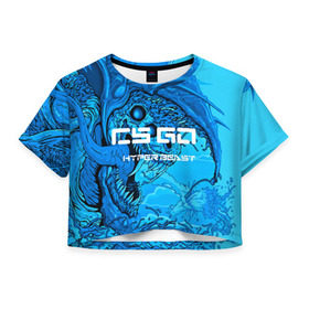 Женская футболка 3D укороченная с принтом CS GO:Hyper beast(cold style) , 100% полиэстер | круглая горловина, длина футболки до линии талии, рукава с отворотами | hyper beast | кс го | скоростной зверь