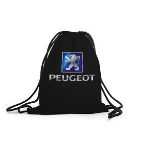 Рюкзак-мешок 3D с принтом Peugeot , 100% полиэстер | плотность ткани — 200 г/м2, размер — 35 х 45 см; лямки — толстые шнурки, застежка на шнуровке, без карманов и подкладки | brand | car | france | logo | peugeot | автомобиль | логотип | марка | франция