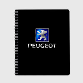 Тетрадь с принтом Peugeot , 100% бумага | 48 листов, плотность листов — 60 г/м2, плотность картонной обложки — 250 г/м2. Листы скреплены сбоку удобной пружинной спиралью. Уголки страниц и обложки скругленные. Цвет линий — светло-серый
 | Тематика изображения на принте: brand | car | france | logo | peugeot | автомобиль | логотип | марка | франция