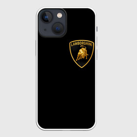 Чехол для iPhone 13 mini с принтом Lamborghini ,  |  | brand | car | italy | lamborghini | logo | автомобиль | италия | ламборджини | логотип | марка