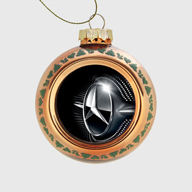 Стеклянный ёлочный шар с принтом Mercedes-Benz , Стекло | Диаметр: 80 мм | car | germany | logo | make | mercedes benz | автомобиль | германия | логотип | марка | мерседес бенц