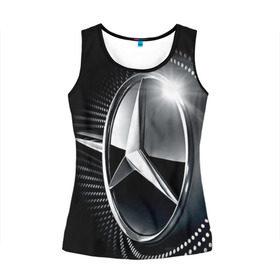 Женская майка 3D с принтом Mercedes-Benz , 100% полиэстер | круглая горловина, прямой силуэт, длина до линии бедра | car | germany | logo | make | mercedes benz | автомобиль | германия | логотип | марка | мерседес бенц