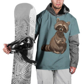 Накидка на куртку 3D с принтом Raccoon , 100% полиэстер |  | Тематика изображения на принте: raccoon | енот