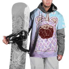 Накидка на куртку 3D с принтом мопс-единорог , 100% полиэстер |  | dog | mops | tmblr | tumbler | unicorn | единорог | мопс