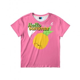 Детская футболка 3D с принтом Ананас , 100% гипоаллергенный полиэфир | прямой крой, круглый вырез горловины, длина до линии бедер, чуть спущенное плечо, ткань немного тянется | Тематика изображения на принте: 