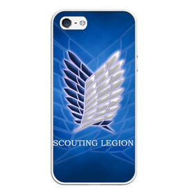 Чехол для iPhone 5/5S матовый с принтом Scouting Legion , Силикон | Область печати: задняя сторона чехла, без боковых панелей | Тематика изображения на принте: attack on titan | wings | атака титанов | крылья свободы