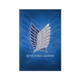 Обложка для паспорта матовая кожа с принтом Scouting Legion , натуральная матовая кожа | размер 19,3 х 13,7 см; прозрачные пластиковые крепления | attack on titan | wings | атака титанов | крылья свободы