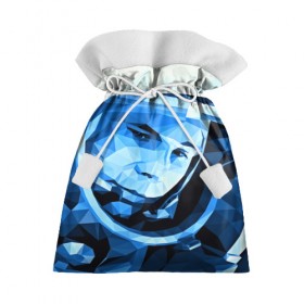 Подарочный 3D мешок с принтом Гагарин , 100% полиэстер | Размер: 29*39 см | 3d | арт | гагарин | другие | космонавт | космонавтики | космос | полигоны | прикольные | текстуры | яркие
